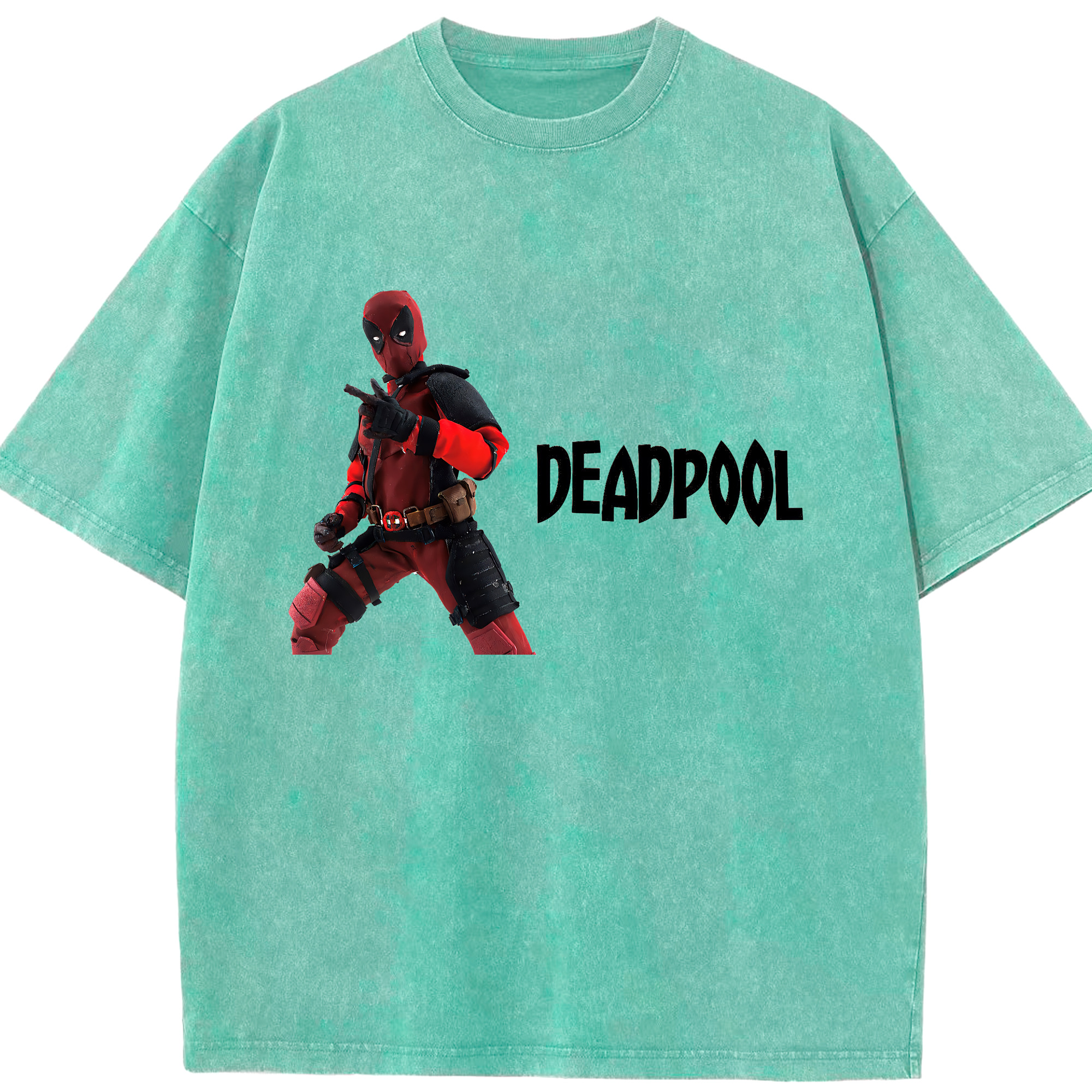 （画像用） Deadpool デッドプール 綿100% ヴィンテージ風 半袖Tシャツ（フロントプリント）